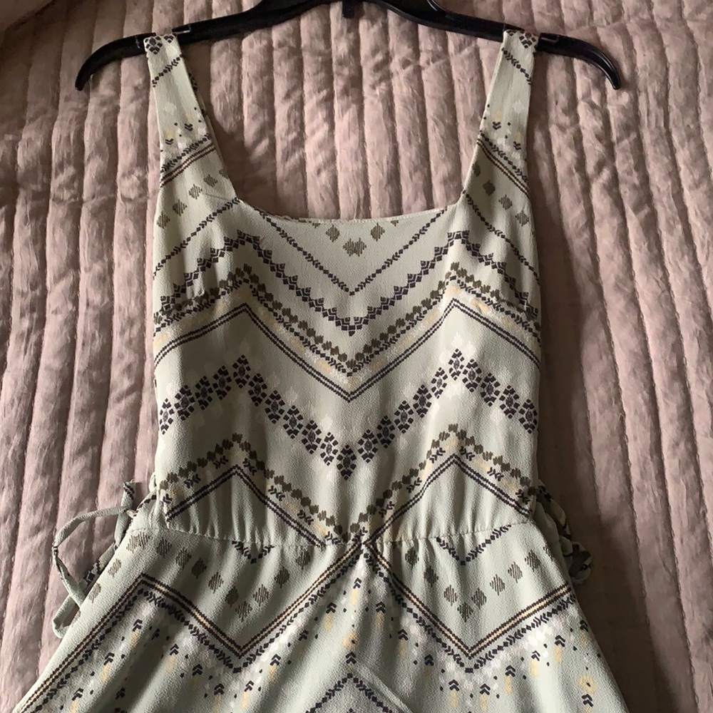 Teal flowy dress, barley worn